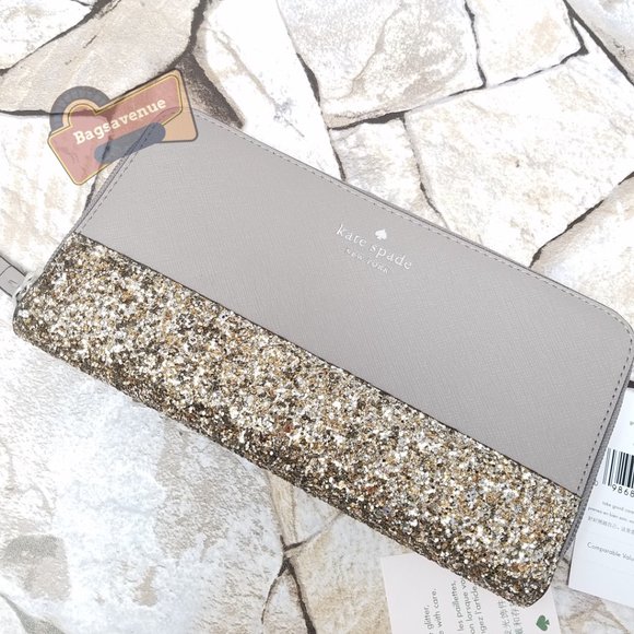 #bagsavenue pvc saffiano greta court neda Grey wallet cityscape Kate Spade - Picture 4 of 10